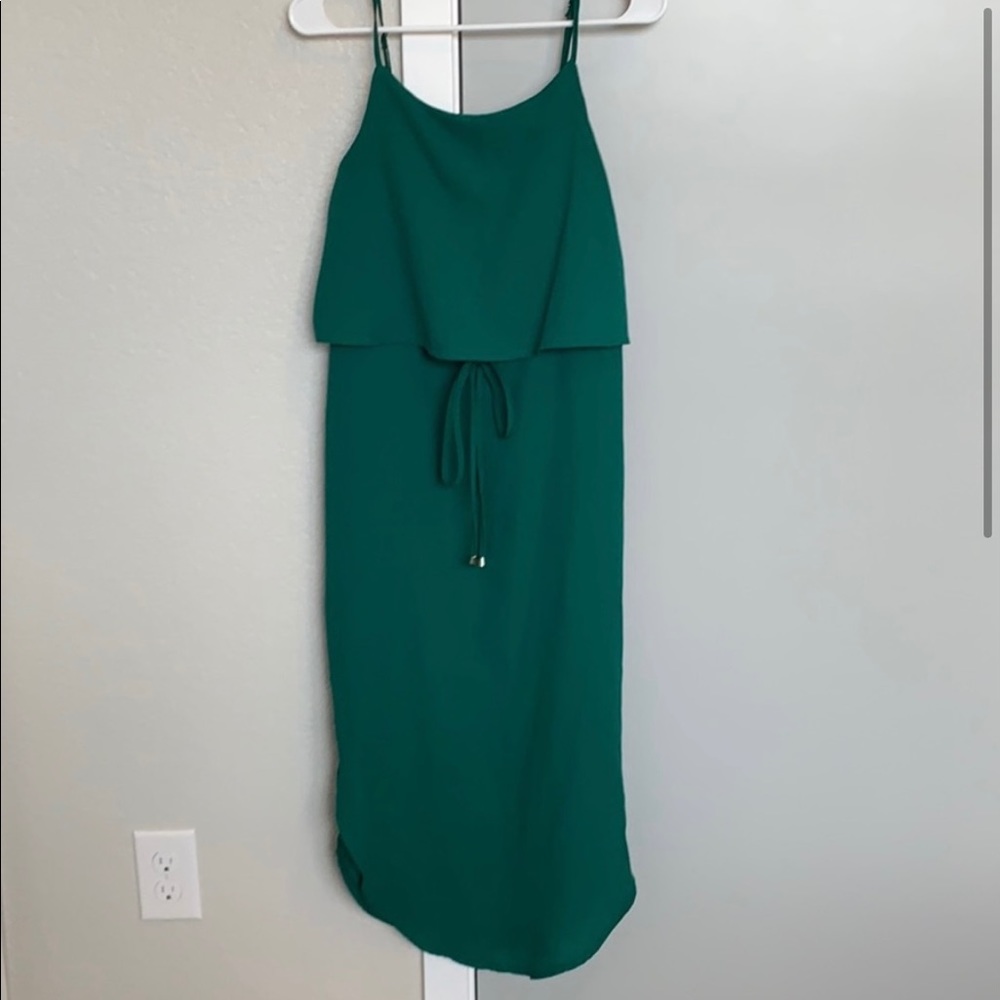 Only worn once, green maxi dress